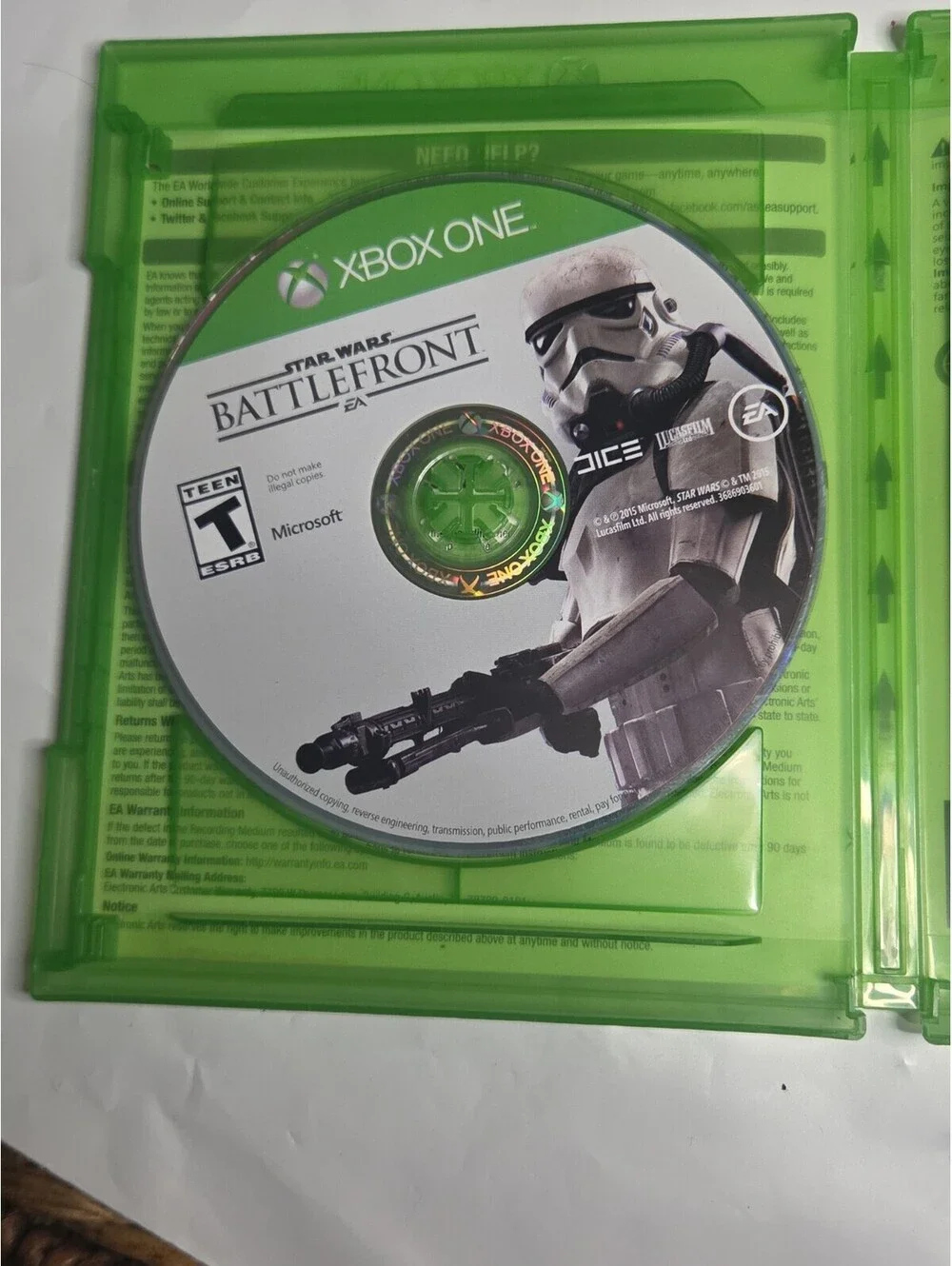 Star Wars Battlefront (Microsoft Xbox One, 2015) No Manual